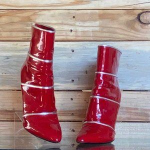 Walter Steiger Red Patent Leather Ankle Boots